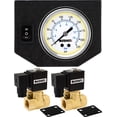 thumbnail image 1 of Vixen Air 1/2" NPT Electric Air Valve (Solenoid) 250PSI 12V (2-Pack) with 1 Single Needle Gauge/1 Switch Dash Panel Kit White VXF0G4012W, 1 of 10