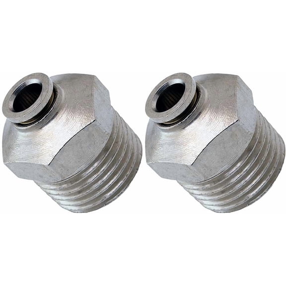 Vixen Air 1/2" NPT Male Push to Connect (PTC) Straight Pneumatic Fitting for 1/4" OD Hose - Bundle of two fittings VXA7124-2