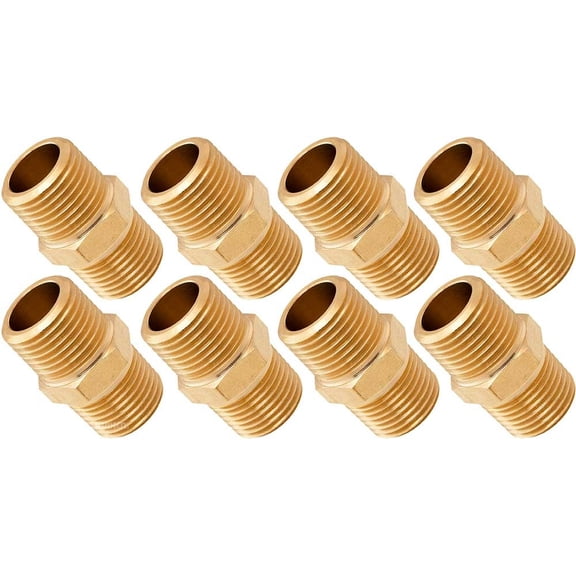 Vixen Air 1/2" NPT Male to 1/2" NPT Male Straight Coupling (8-PACK) VXA1212-8