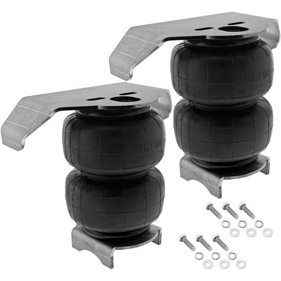 Vixen Air 1/2" NPT Single Air Port Suspension Air Spring/Air Bag with Internal Bump Stop/Jounce Bumper and Universal Brackets Dual Pack VXD2500SDP/BB