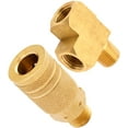 thumbnail image 1 of Vixen Air 1/4" NPT Male Quick Connect Coupler with 1/4 to 1/4 (2) NPT Tee VXK1401, 1 of 3