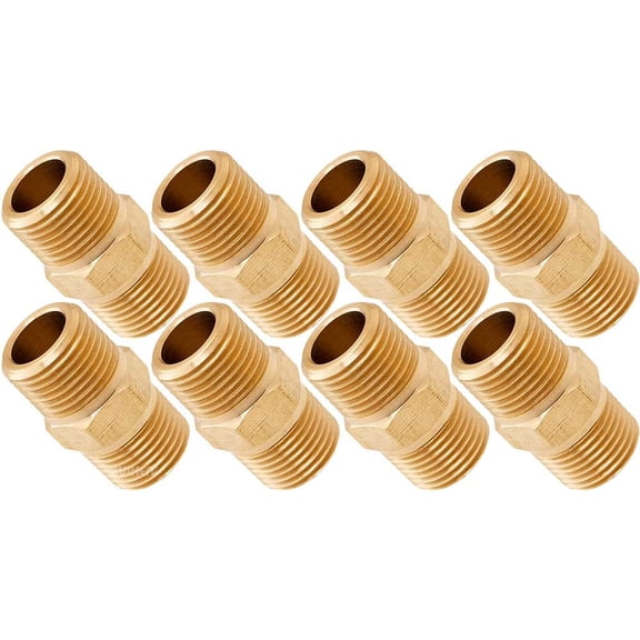 Vixen Air 3/8" NPT Male to 3/8" NPT Male Straight Coupling (8-PACK) VXA3838-8
