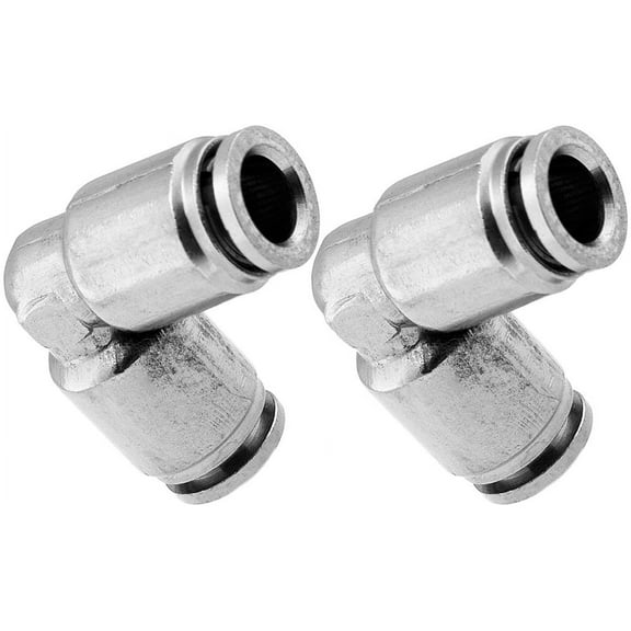Vixen Air Push to Connect (PTC) Union/Joint Elbow Pneumatic Fitting for 1/4" OD Hoses - Bundle of two fittings VXA8114-2
