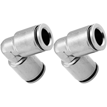 Vixen Air Push to Connect (PTC) Union/Joint Elbow Pneumatic Fitting for 3/8" OD Hoses - Bundle of two fittings VXA8138-2