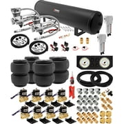 Vixen Air Suspension Kit for Truck/Car/Air Ride. On Board System - Two 200 PSI Compressors, 5 Gallon Tank, Four Air Bags/Springs. For Towing, Leveling, Heavy Loads, Boat Lift. VXX3804PW/4852DCF