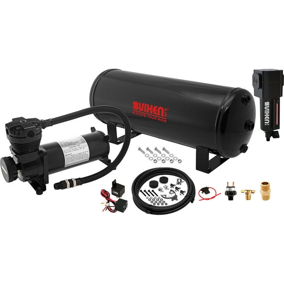Vixen Air Suspension Kit for Truck/Car Bag/Air Ride/Spring. On Board System- 200psi Compressor, 3 Gallon Tank. For Boat Lift,Towing,Lowering,Leveling Bags,Onboard Train Horn,Semi/SUV VXO4831BF