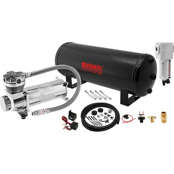 Vixen Air Suspension Kit for Truck/Car Bag/Air Ride/Spring. On Board System- 200psi Compressor, 3 Gallon Tank. For Boat Lift,Towing,Lowering,Leveling Bags,Onboard Train Horn,Semi/SUV VXO4831CF