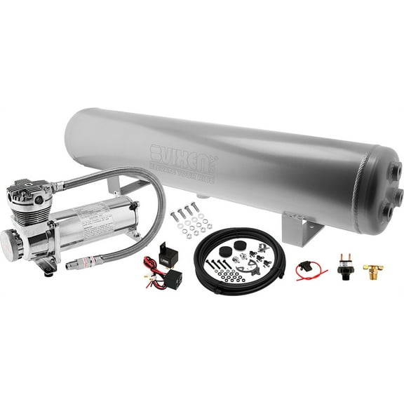 Vixen Air Suspension Kit for Truck/Car Bag/Air Ride/Spring. On Board System- 200psi Compressor, 4 Gallon Aluminum Tank. For Boat Lift,Towing,Lowering,Load Leveling Bags,Train Horn,Semi/RV VXO4841A