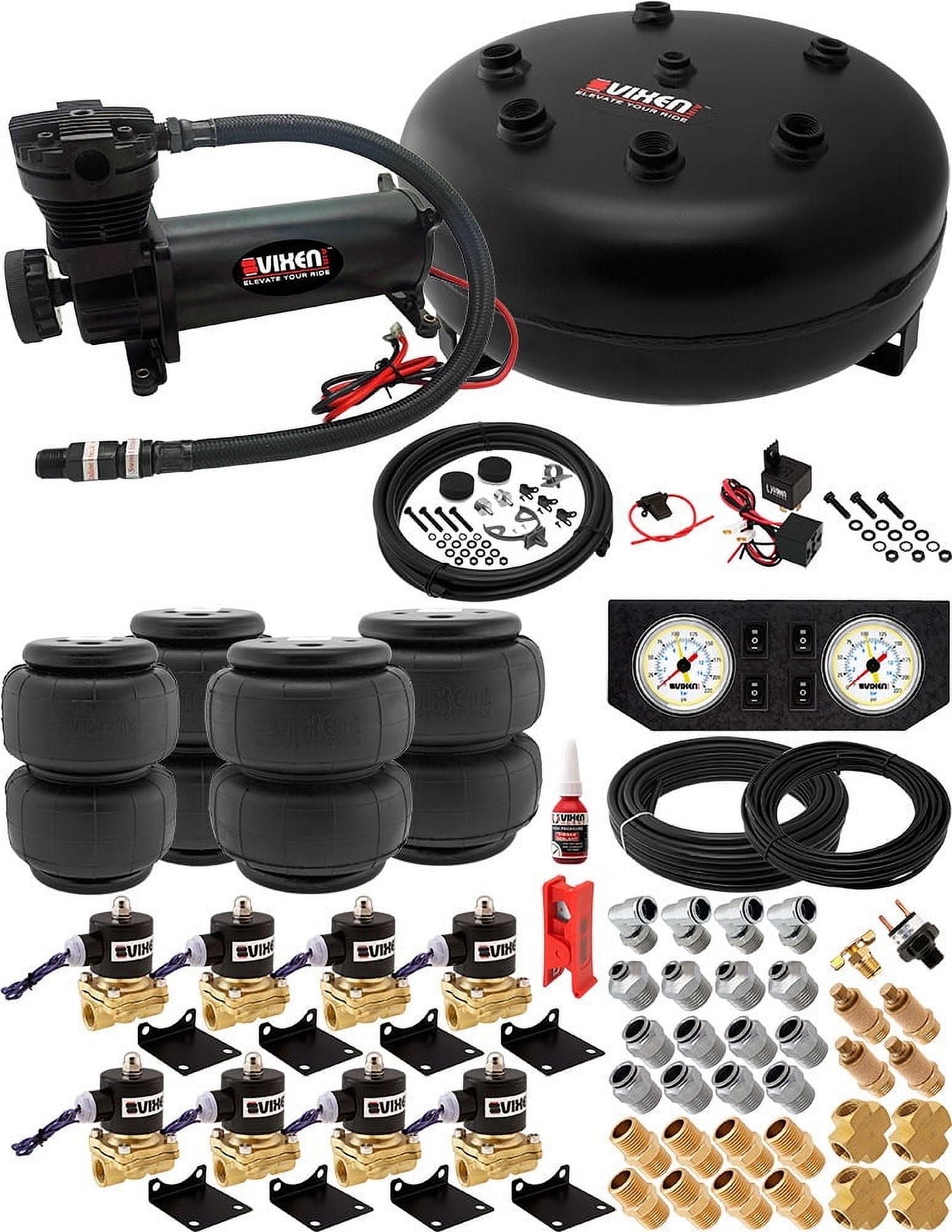 Vixen Air Suspension Kit: 200psi Compressor, 4 Gallon Tank, for Truck ...