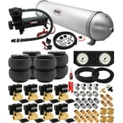 Vixen Air Suspension Kit for Truck/Car Bag/Air Ride/Spring. On Board System- 200psi Compressor, 5 Gallon Aluminum Tank. For Boat Lift,Towing,Lowering,Load Leveling Bags,Train Horn,RV VXX1209FW/4850B