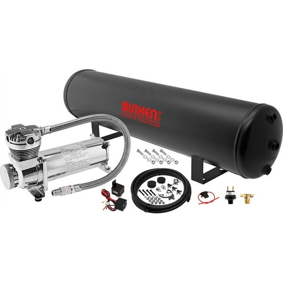 Vixen Air Suspension Kit for Truck/Car Bag/Air Ride/Spring. On Board System- 200psi Compressor, 5 Gallon Tank. For Boat Lift,Towing,Lowering,Leveling Bags,Onboard Train Horn,Semi/SUV VXO4852C