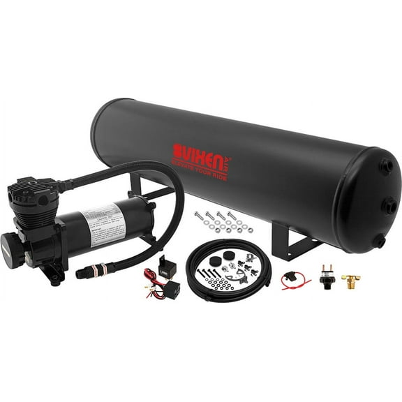 Vixen Air Suspension Kit for Truck/Car Bag/Air Ride/Spring. On Board System- 200psi Compressor, 5 Gallon Tank. For Boat Lift,Towing,Lowering,Leveling Bags,Onboard Train Horn,Semi/SUV VXO4852BF