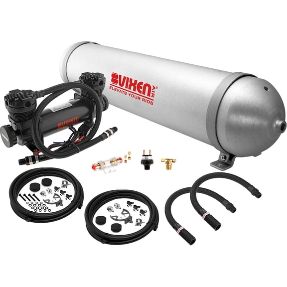 Vixen Air Suspension Kit for Truck/Car Bag/Air Ride/Spring. On Board System- 300psi Dual Cylinder Compressor, 5 Gallon Aluminum Tank. For Boat Lift,Towing,Lowering,Load Leveling,Train Horn VXO8850DB