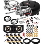 Vixen Air Suspension Kit for Truck/Car Bag/Air Ride/Spring. On Board System- Dual 200psi Compressor, 4 Gallon Tank. For Boat Lift,Towing,Lowering,Load Leveling,Onboard Train Horn VXX3804GB/4840DC