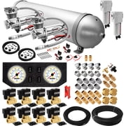 Vixen Air Suspension Kit for Truck/Car Bag/Air Ride/Spring. On Board System- Dual 200psi Compressor, 5 Gallon Aluminum Tank. For Boat Lift,Towing,Lowering,Load Leveling,Train Horn VXX1209GW/4850DCF