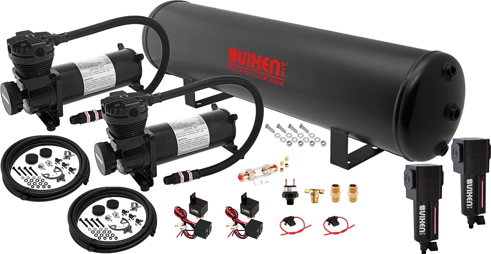 Vixen Air Suspension Kit For Truck/Car Bag/Air Ride/Spring. On Board System Dual 200psi Compressor 6 Gallon Tank Boat Lift Towing Lowering Load Leveling Onbo - View #5