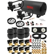 Vixen Air Suspension Kit for Truck/Car Bag/Air Ride/Spring. On Board System- Dual 200psi Compressor, 6 Gallon Tank. For Boat Lift,Towing,Lowering,Load Leveling,Onboard Train Horn VXX1209PW/4863DB