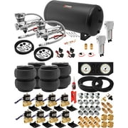 طقم تعليق الهواء Vixen للشاحنة / حقيبة السيارة / ركوب الهواء / الربيع. على متن النظام - ضاغط 200psi مزدوج ، 6 خزان غالون. لرفع القوارب ، القطر ، التخفيض ، تسوية التحميل ، القطار على متن الطائرة VXX1208FW / 4863DCF