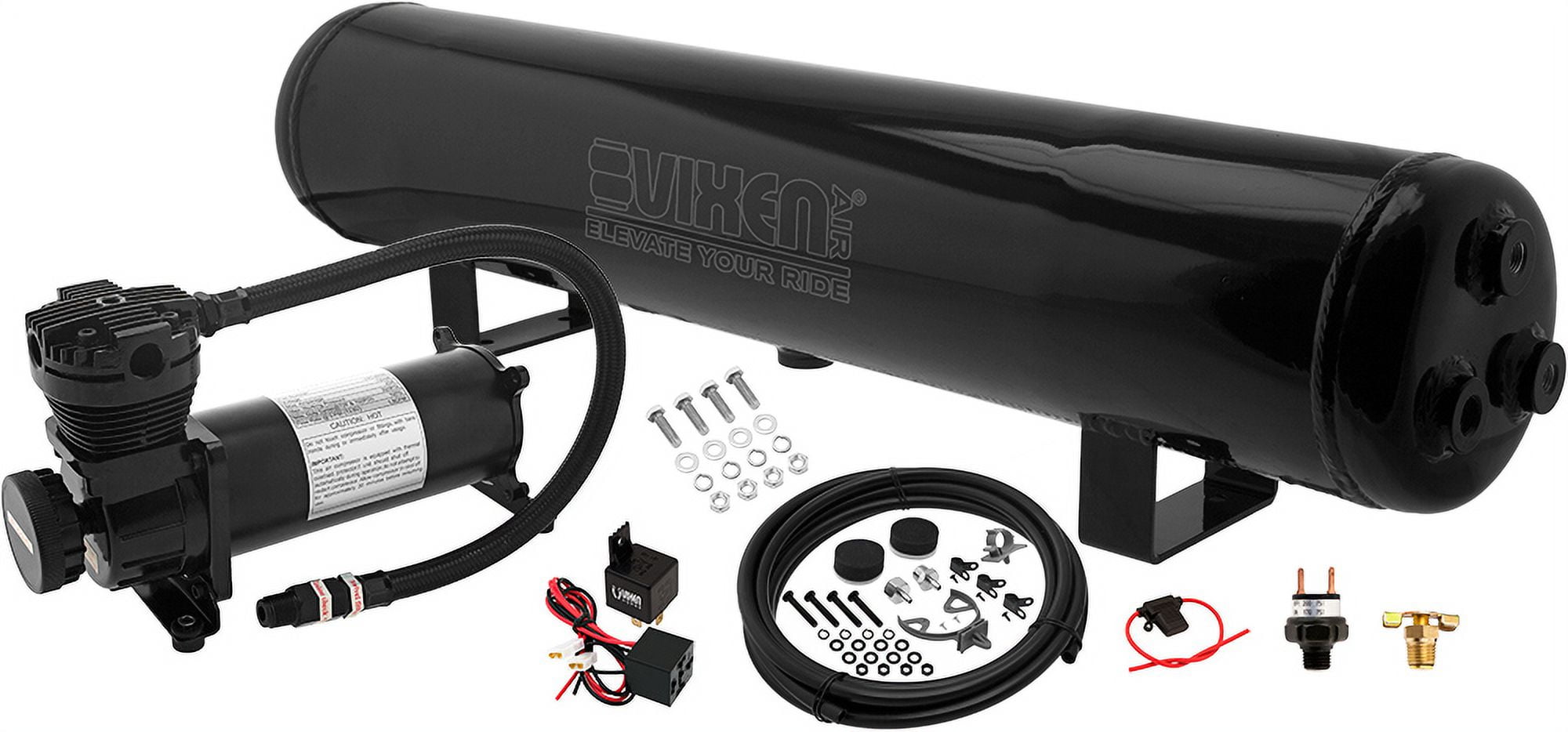Vixen Air Suspension Kit for Truck/Car Bag/Air Ride/Spring. On Board System 200psi Compressor