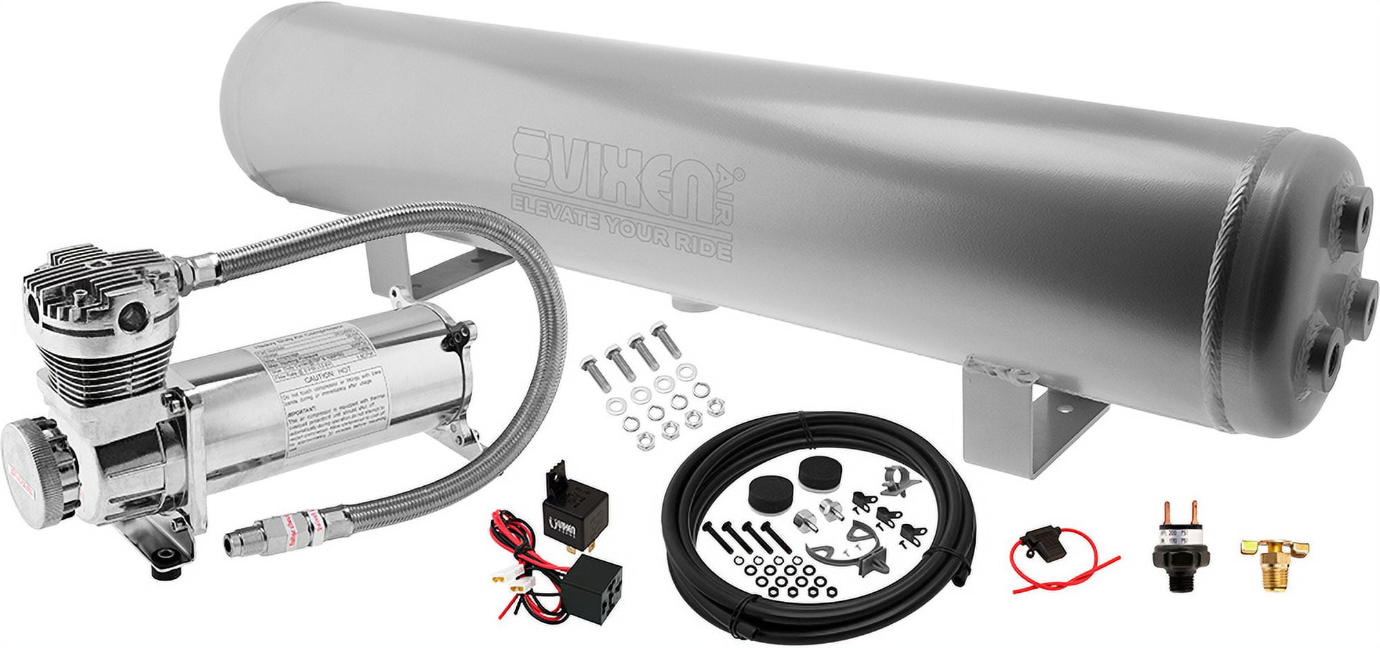 Vixen Air Suspension Kit for Truck/Car Bag/Air Ride/Spring. On Board System 200psi Compressor