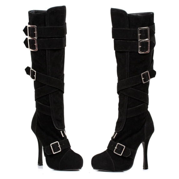 Ellie Shoes E-420-Vixen 4" Microfiber Knee High Women's Boot with Buckles.