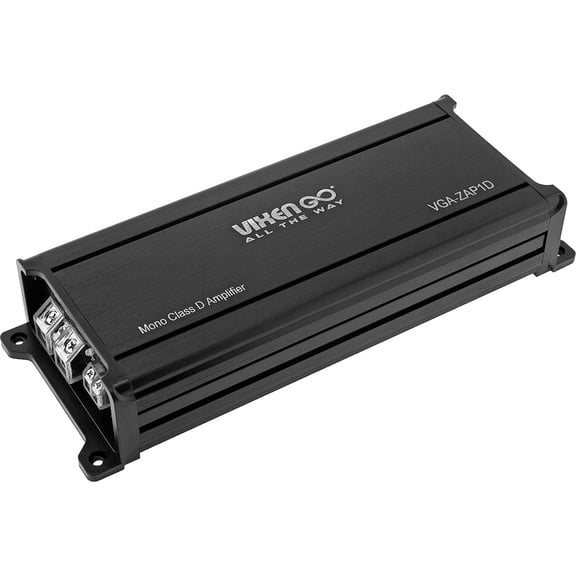 Vixen Go VGA-ZAP1D Zap Series Mono Car Amplifier, 1000W RMS Class D, 1 Ohm Stable, Bass Remote, Speaker Level Input, Low Pass Crossover