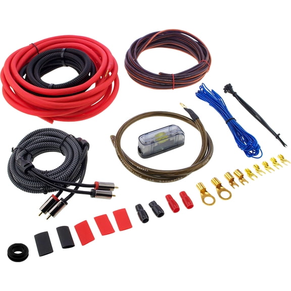 Vixen Go VGK4GA 4 Gauge Complete Amplifier Installation Wiring Kit 4AWG CCA