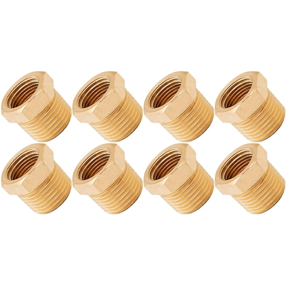 Vixen Horns 1/2" NPT Male to 3/8" NPT Female Brass Thread Reducer Fitting for Train/Air Horn Tanks - Bundle of eight fittings VXA1238-8