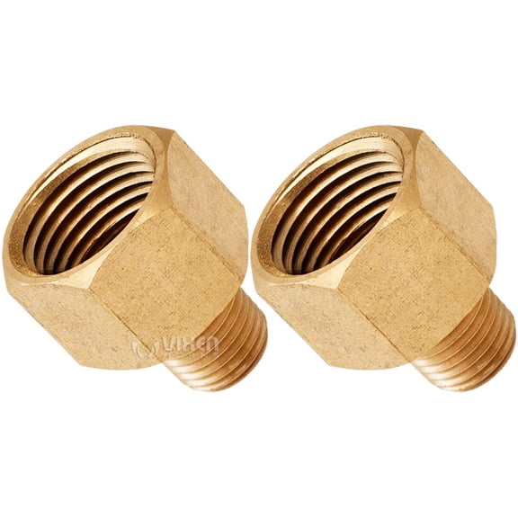 Vixen Horns 1/4" NPT Male to 1/2" NPT Female Brass Thread Expander Fitting for Train/Air Horn Tanks - Bundle of two fittings VXA1412-2