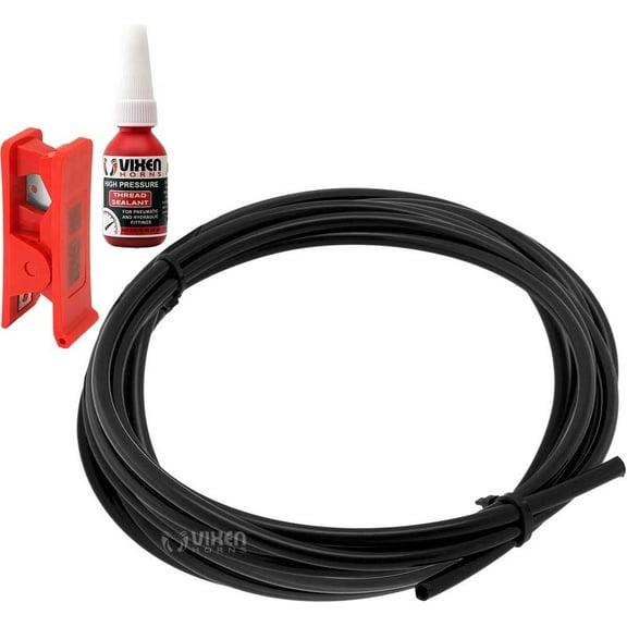 Vixen Horns 1/4" OD Nylon Plastic Hose 20FT with Thread Sealant and Hose Cutter for Suspension/Air Ride/Train Air Horn VXA7142K