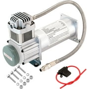 Vixen Horns 12V Air Compressor 200 PSI - Train Horn Compressor with 1/4" NPT Stainless Steel Braided Hose, Onboard Air Compressor Heavy Duty VXC8301