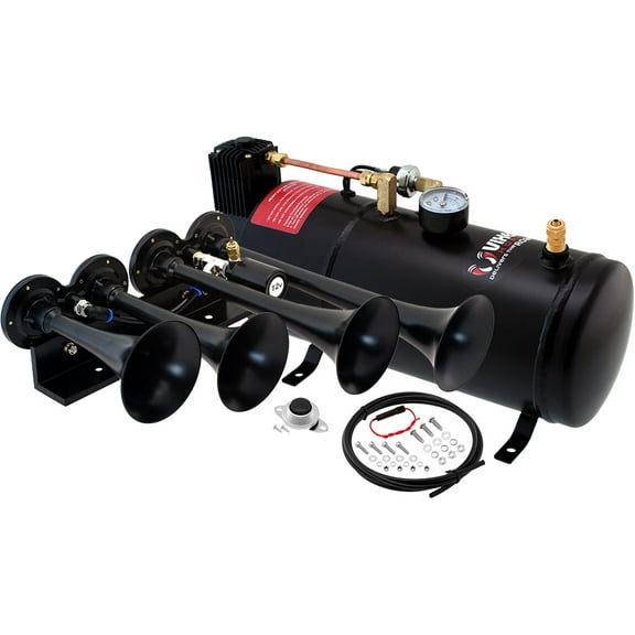Vixen Horns 12V Super Loud dB Automotive Train Horn Kit for Trucks Car Semi, Black