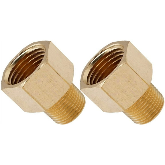 Vixen Horns 3/8" NPT Male to 1/2" NPT Female Brass Thread Expander Fitting for Train/Air Horn Tanks - Bundle of two fittings VXA3812-2
