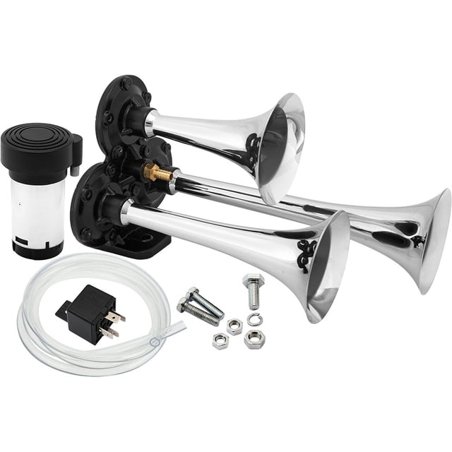 Air Horn For Truck Vixen Horns Train Air Horn - 4 Trumpets Chrome - Foto 4