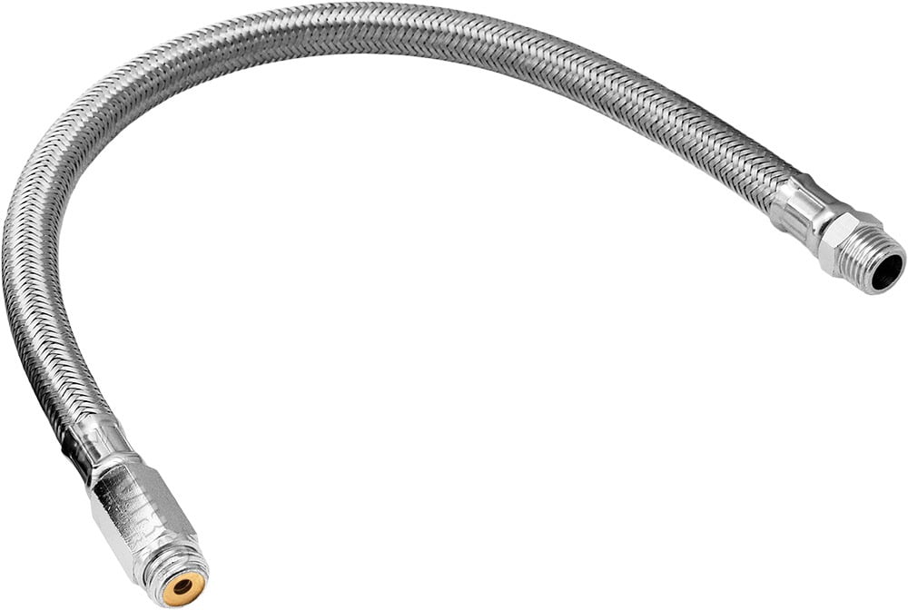 Vixen Horns Stainless Steel Air Compressor Braided Leader Hose with Check Valve 1/4" NPT Male to 1/4" NPT Male 13inch Chrome VXA7330