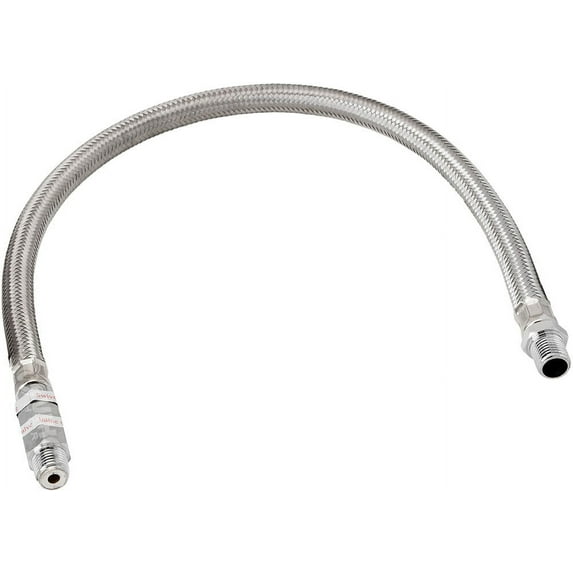 Vixen Horns Stainless Steel Air Compressor Braided Leader Hose with Check Valve 1/4" NPT Male to 1/4" NPT Male 20inch Chrome VXA7333