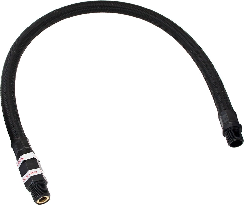 Vixen Horns Stainless Steel Air Compressor Braided Leader Hose with Check Valve 3/8" NPT Male to