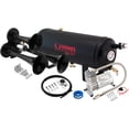 thumbnail image 1 of Vixen Horns Train Horn Kit for Trucks/Car/Semi. Complete Onboard System- 150psi Air Compressor, 1.5 Gallon Tank, 3 Trumpets. Super Loud dB. Fits Vehicles like Pickup/Jeep/RV/SUV 12v VXO8715/3311B, 1 of 10