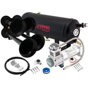 Vixen Horns Train Horn Kit for Trucks/Car/Semi. Complete Onboard System- 200psi Air Compressor, 1.5 Gallon Tank, 4 Trumpets. Super Loud dB. Fits Vehicles like Pickup/Jeep/RV/SUV 12v VXO8315/4114B