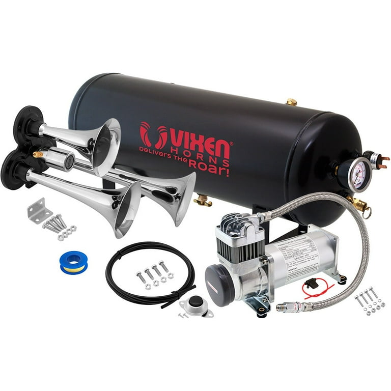 Air Horn For Truck Vixen Horns Train Air Horn - 4 Trumpets Chrome