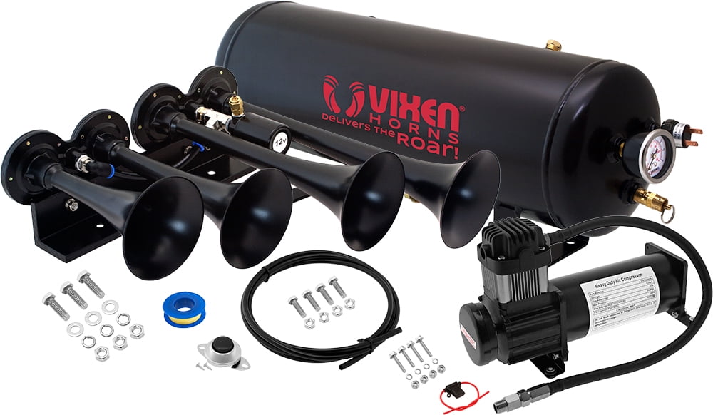 Vixen Horns Train Horn Kit for Trucks Car Semi. Complete Onboard