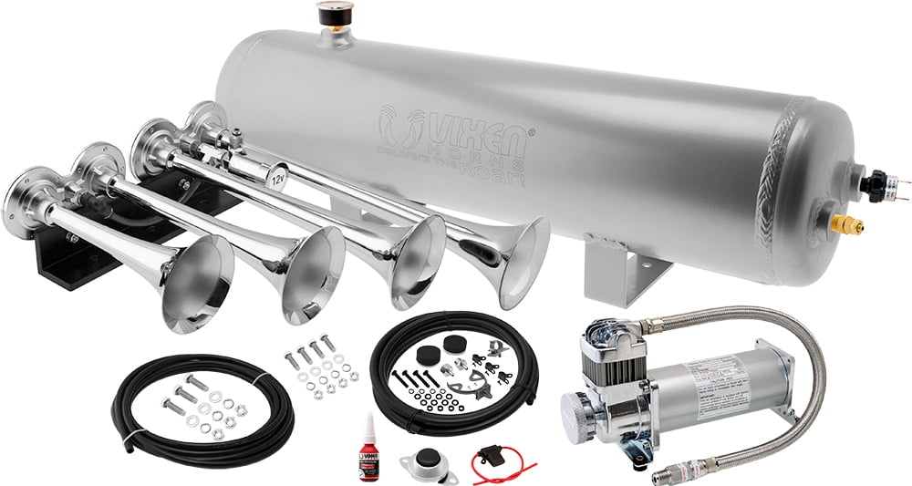 Vixen Horns Train Horn Kit For Trucks/Car/Semi. Complete Onboard System ...