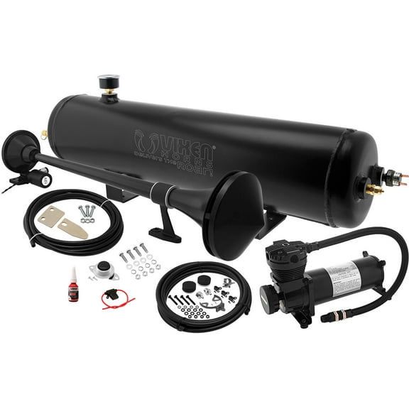 Vixen Horns Train Horn Kit for Trucks/Car/Semi. Complete Onboard System- 200psi Air Compressor, 3 Gallon Tank, 1 Trumpet. Super Loud dB. Fits Vehicles like Pickup/Jeep/RV/SUV 12v VXO4830AB/1168B