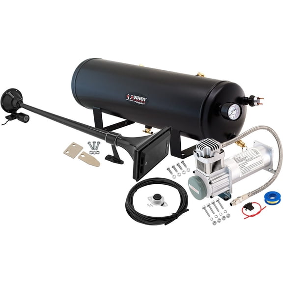 Vixen Horns Train Horn Kit for Trucks/Car/Semi. Complete Onboard System- 200psi Air Compressor, 3 Gallon Tank, 1 Trumpet. Super Loud dB. Fits Vehicles like Pickup/Jeep/RV/SUV 12v VXO8330/1167B