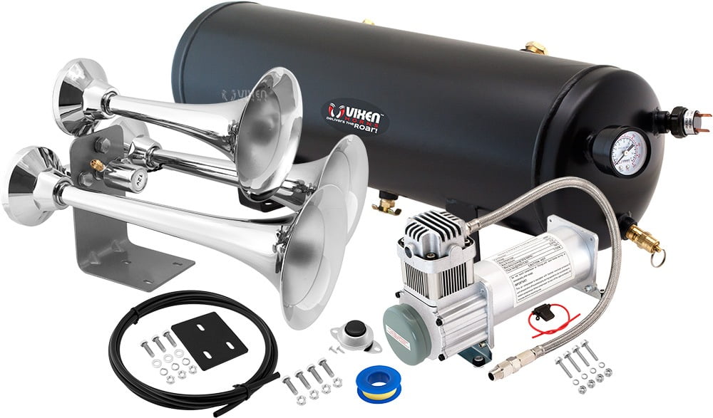 Train Horns For Trucks Loud Train Horn Kit For Trucks & Cars – 4 Trumpets, 3G Air Tank, 200 PSI, Complete System Air Horn Kit - Foto 5