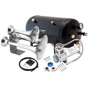 Vixen Horns Train Horn Kit, 3 Trumpets, 200 PSI Compressor, 5 Gallon Tank
