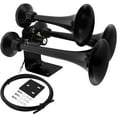 thumbnail image 1 of Vixen Horns Train Horn for Truck/Car. 3 Air Horn Black Heavy Duty Trumpets. Super Loud dB. Fits 12v Vehicles like Semi/Pickup/Jeep/RV/SUV VXH3318B, 1 of 8