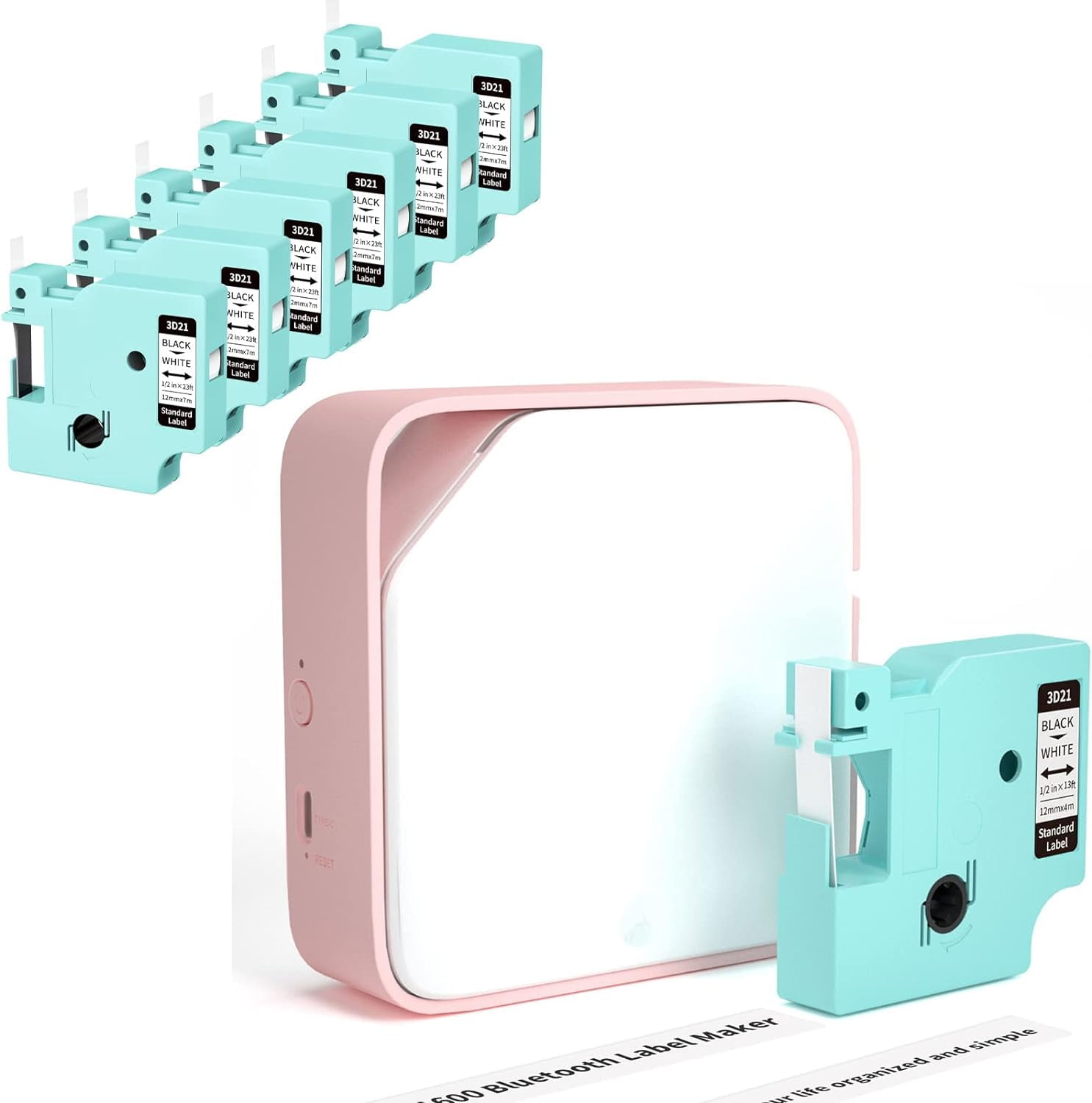 Vixic D1600 Bluetooth Label Maker with 1 Label Tape) Bundle with