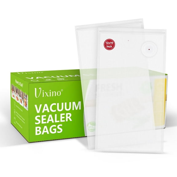 Vixino Vacuum Sealer Bags, 30 Reusable Vacuum Sealer Bags for Food, BPA-Free, Meal Prep and Sous Vide Cooking,Works for Handheld Sealer and Vac Sealer Machine with External Vacuum Systems