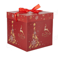 thumbnail image 1 of Vixolx Christmas Nesting Gift Boxes with Lid, Xmas Nested Box Set, Square Stackable, Santa Claus Snowman Reindeer Paper Box Tower Decorations with Satin Ribbon, for Home Holiday Party on Clearance, 1 of 1